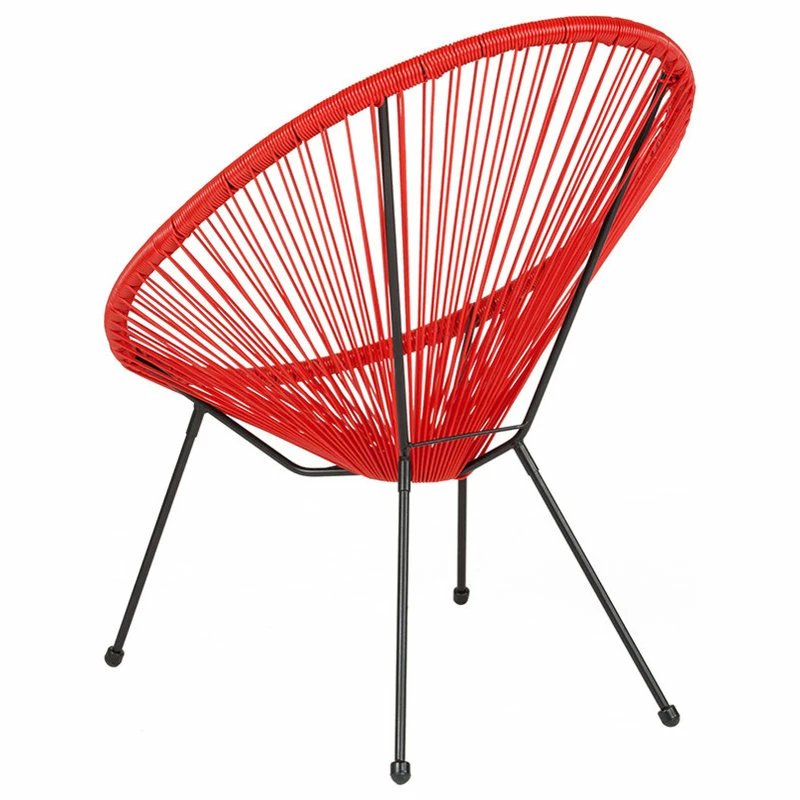 Coupon 🎁 Flash Furniture Valencia Oval Comfort Series Take Ten Red Rattan Lounge Chair 🎉 - Image 3