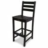 Outlet 🤩 POLYWOOD Trex Outdoor Furniture Monterey Bay Bar Side Chair, Charcoal Black 🔥