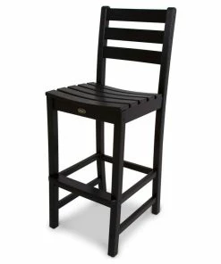 Outlet ๐คฉ POLYWOOD Trex Outdoor Furniture Monterey Bay Bar Side Chair, Charcoal Black ๐ฅ