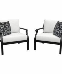 Deals ⭐ TKClassics Kathy Ireland Madison Ave. 2 Piece Aluminum Patio Furniture Set 02b, Alabaster 🛒