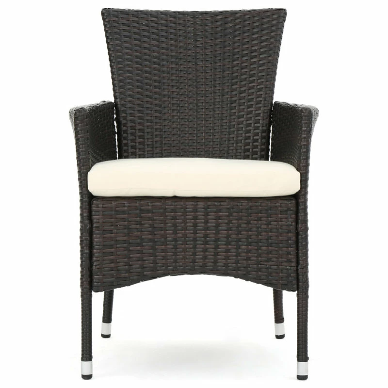 Flash Sale 😀 GDFStudio GDF Studio Clementine Outdoor Multibrown PE Wicker Dining Chairs, Set Of 2 😍 - Image 6