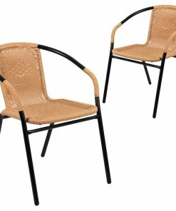 Brand new 🎁 Flash Furniture Beige Rattan Stack Chair 😀