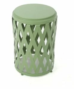 Top 10 👏 GDFStudio GDF Studio Ellen Outdoor Patio Iron Side Table, Matte Green, 14" 🧨