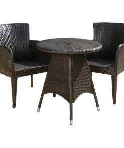 Wholesale 🥰 GDFStudio GDF Studio 3-Piece Mockler Outdoor Multi-Brown Round Bistro Set ⭐