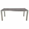 Promo 😀 GDFStudio GDF Studio Borg Outdoor Tempered Glass Dining Table With Aluminum Frame, Silver 🔥