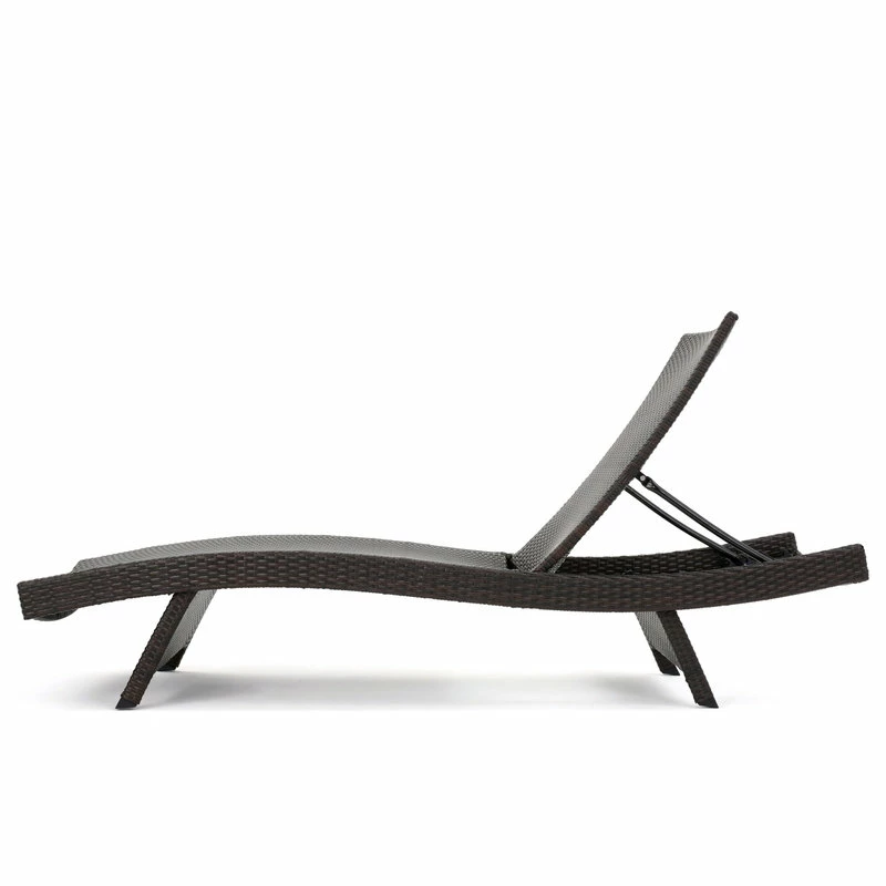 Best Pirce โจ GDFStudio GDF Studio Ann Outdoor Wicker Adjustable Chaise Lounge, Arms With Cushion, Blue ๐ - Image 5