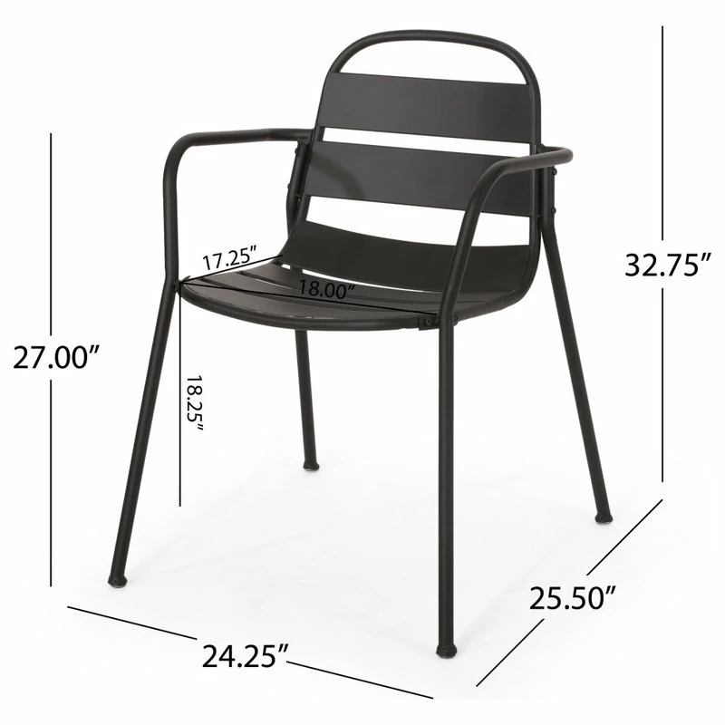 Outlet ๐ GDFStudio Keairns Outdoor 3 Piece Bistro Set, Matte Black ๐งจ - Image 5