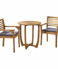Outlet ๐ GDFStudio GDF Studio Alma Outdoor 2-Seater 28" Round Acacia Bistro Set With Closed Legs, T ๐งจ