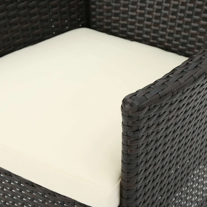 Flash Sale 😀 GDFStudio GDF Studio Clementine Outdoor Multibrown PE Wicker Dining Chairs, Set Of 2 😍 - Image 4