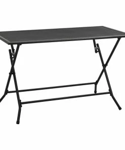 Hot Sale 💯 Vida XL LLC VidaXL Folding Mesh Table 47.2" Steel Anthracite Outdoor Garden Patio Balcony ⭐