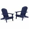 Wholesale 💯 GDFStudio Javion Outdoor Acacia Wood Folding Adirondack Chairs, Set Of 2, Navy Blue 🔥