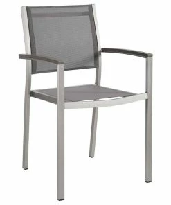 Coupon 🌟 Modway Shore Outdoor Patio Aluminum Dining Chair, Silver Gray 🤩