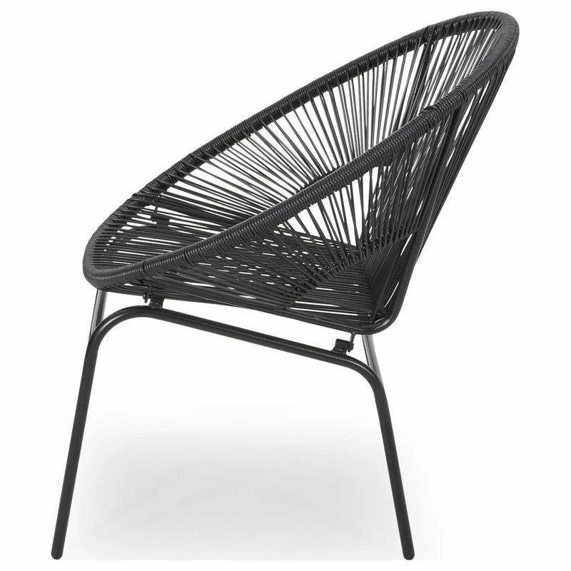 Best reviews of 😍 GDFStudio Carolina Outdoor Modern Faux Rattan Club Chair, Set Of 2, Black 🤩 - Image 5