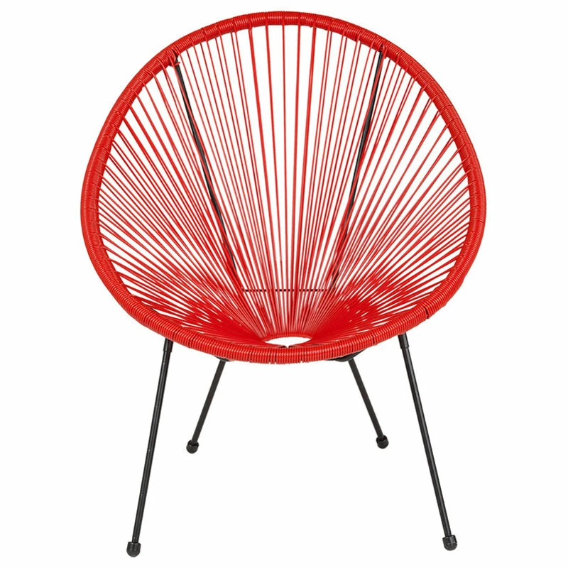 Coupon 🎁 Flash Furniture Valencia Oval Comfort Series Take Ten Red Rattan Lounge Chair 🎉 - Image 4