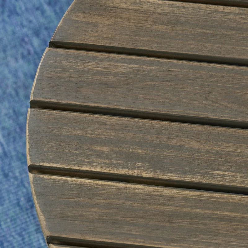 New โญ GDFStudio GDF Studio Parker Outdoor 16" Acacia Wood Side Table, Gray Finish ๐ - Image 6