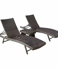 Top 10 ✔️ GDFStudio GDF Studio 3-Piece Hawthorne Wicker Chaise Lounge Set, Multibrown 😀