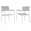 Promo 🧨 LexMod Maine Dining Armchairs, Outdoor Aluminum, Set Of 2, White/Light Gray ✨