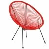 Coupon 🎁 Flash Furniture Valencia Oval Comfort Series Take Ten Red Rattan Lounge Chair 🎉