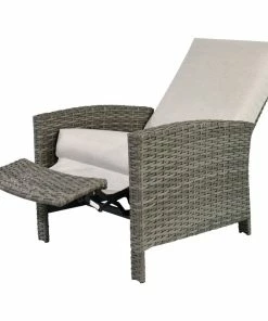 Top 10 🌟 Oasis Casual Del Mar Wicker Recliner, Gray And Cream With Sunbrella 🔥