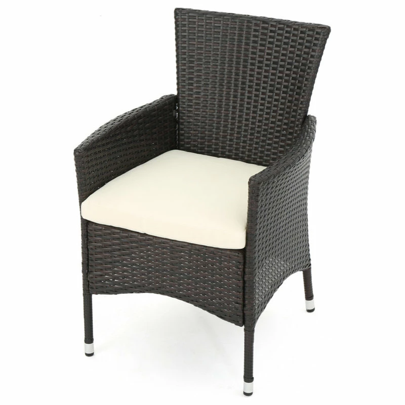 Flash Sale 😀 GDFStudio GDF Studio Clementine Outdoor Multibrown PE Wicker Dining Chairs, Set Of 2 😍 - Image 7