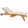 Coupon 🔥 Chic Teak Inc. Teak Wood Bahama Pool Lounger With Batyline Mesh, White 😀