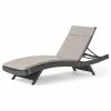 Best Sale 🔔 GDFStudio GDF Studio Nassau Outdoor Gray Wicker Adjustable Chaise Lounge, Charcoal Cushion 😀