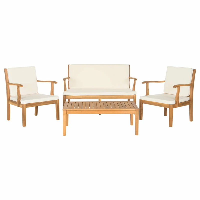 Flash Sale ๐ฅฐ Safavieh Fresno 4-Piece Outdoor Living Set, Natural โ๏ธ - Image 2