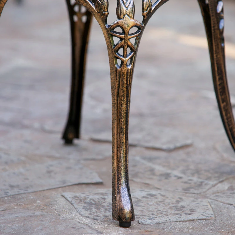 Best Sale ๐ GDFStudio GDF Studio Nassau Outdoor Vintage Style Cast Aluminum Bistro Set With Tulips โจ - Image 3