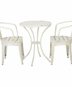Discount 👍 GDFStudio GDF Studio 3-Piece Castro Outdoor Off-White Cast Bistro Set 👏