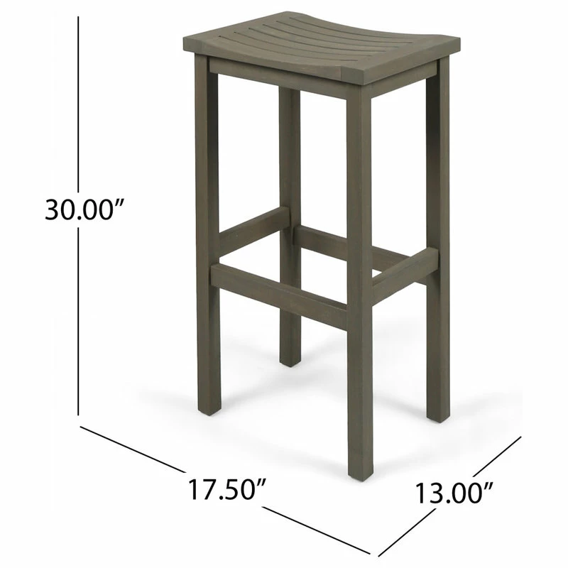 Flash Sale 🥰 GDFStudio GDF Studio 3-Piece Cassie Outdoor Acacia Wood Balcony Bar Set, Gray Finish 💯 - Image 3