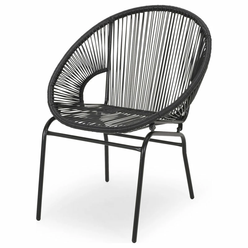 Best reviews of 😍 GDFStudio Carolina Outdoor Modern Faux Rattan Club Chair, Set Of 2, Black 🤩 - Image 4