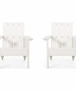 Promo 👍 GDFStudio Leighton Outdoor Adirondack Chairs, Set Of 2, White 💯