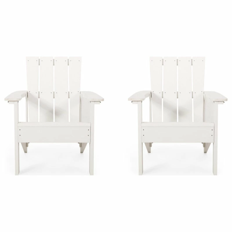 Promo 👍 GDFStudio Leighton Outdoor Adirondack Chairs, Set Of 2, White 💯