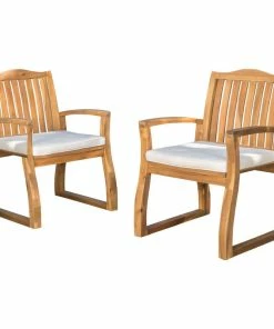 Best Pirce ๐ฏ GDFStudio GDF Studio Tampa Teak Finish Acacia Wood Outdoors Dining Chairs, Set Of 2 โจ