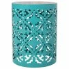 Hot Sale ❤️ GDFStudio Misael Outdoor Lace Cut Side Table With Tile Top, Teal/Multi-Color 💯