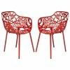 Top 10 👏 Leisuremod Modern Devon Aluminum Chair With Arm, Set Of 2, Red ✨