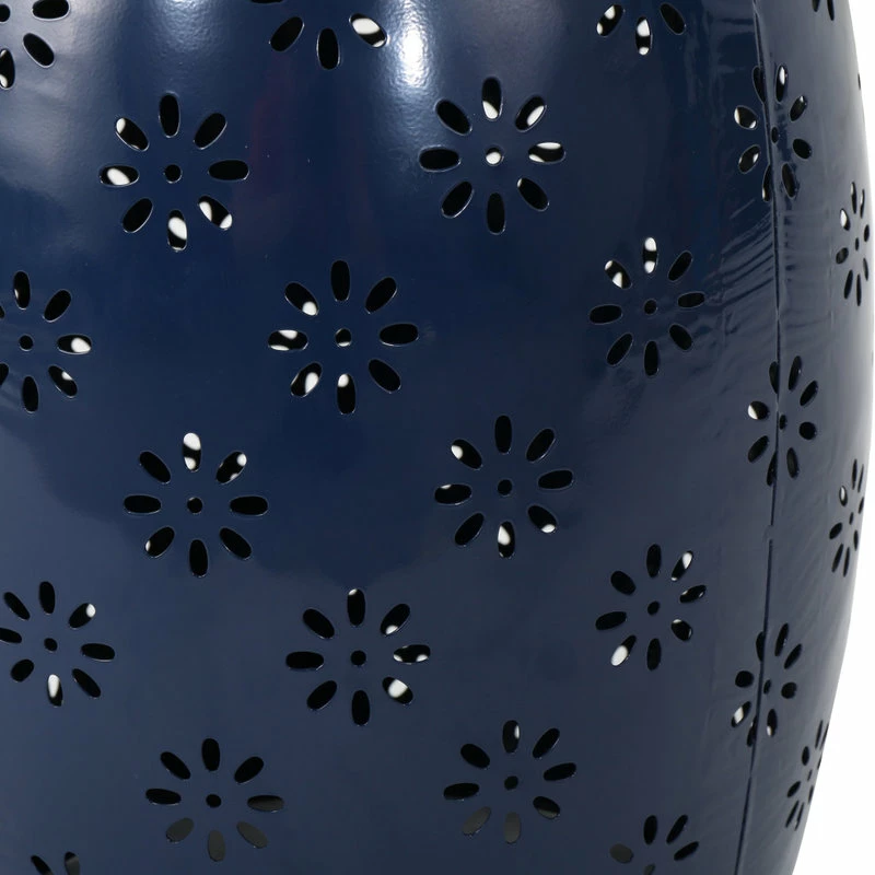 Outlet π GDFStudio GDF Studio Breeze Outdoor 15" Iron Side Table, Dark Blue π - Image 4