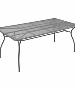 Top 10 😀 Vida XL LLC VidaXL Patio Table Anthracite Steel Mesh Outdoor Garden Dining Dinner Table 🔔