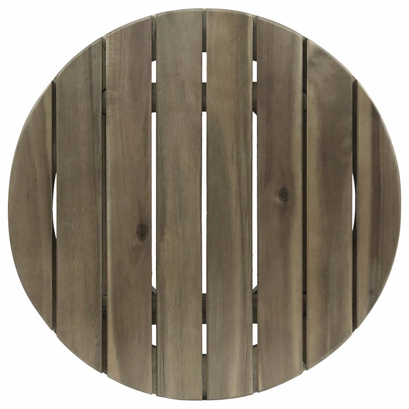 New โญ GDFStudio GDF Studio Parker Outdoor 16" Acacia Wood Side Table, Gray Finish ๐ - Image 9