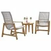 Best deal 💯 Outdoor Interiors 3-Piece Nautical Rope And Teak Lounger Set With Matching Accent Table 🎉