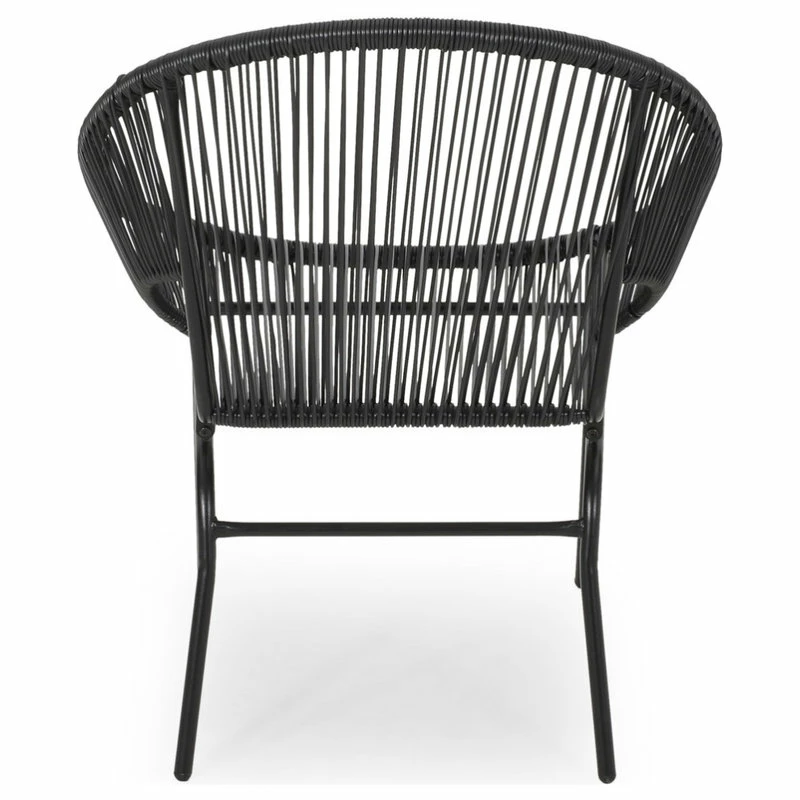 Best reviews of 😍 GDFStudio Carolina Outdoor Modern Faux Rattan Club Chair, Set Of 2, Black 🤩 - Image 6