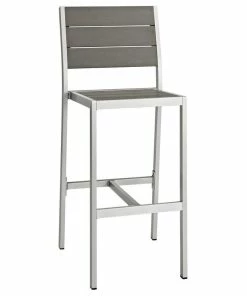 Best reviews of ๐ฏ Modway Shore Outdoor Patio Aluminum Armless Bar Stool, Silver Gray ๐