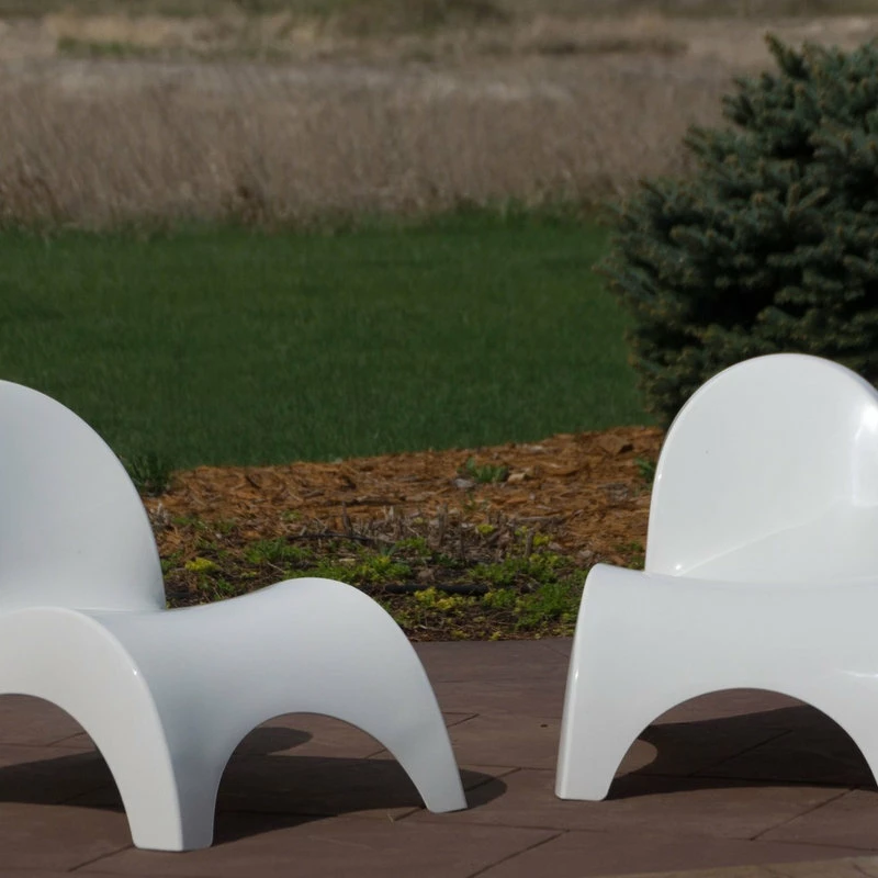 Best Sale ✨ Mytek Lagoon Angel Trumpet Patio Chairs, Set Of 2, White ❤️ - Image 2