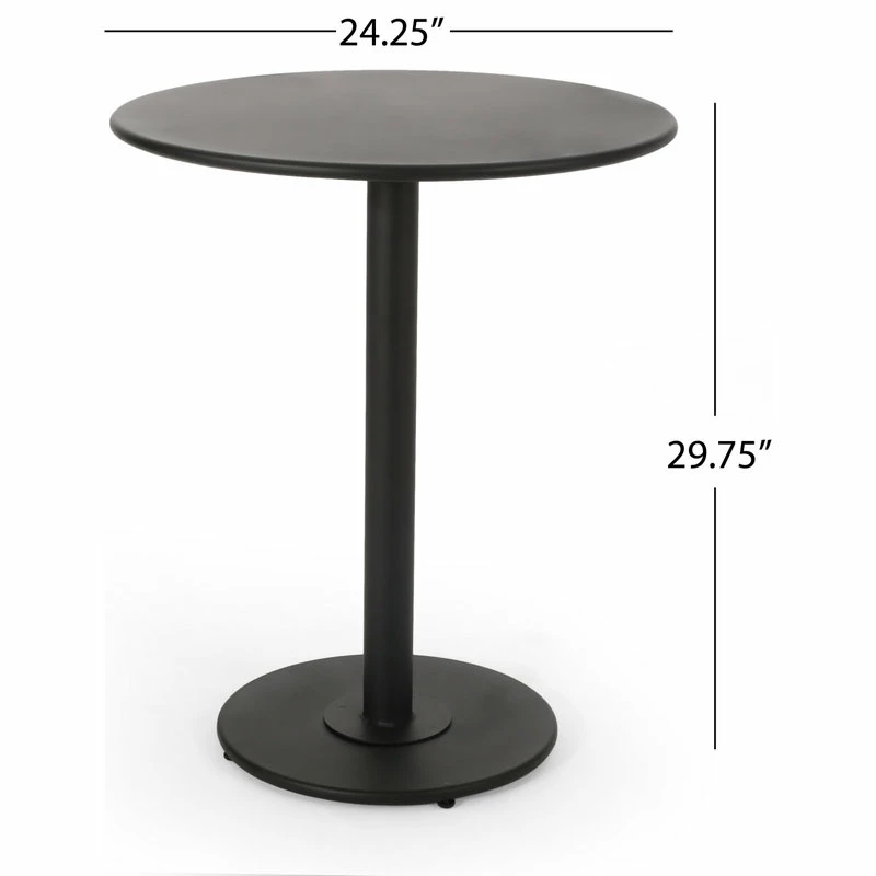 Outlet ๐ GDFStudio Keairns Outdoor 3 Piece Bistro Set, Matte Black ๐งจ - Image 6