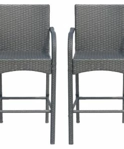Best reviews of ๐ GDFStudio Beatrice Outdoor Wicker Barstool Chair, Set Of 2, Gray ๐