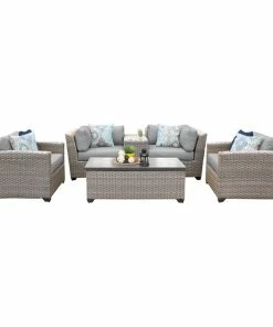 Top 10 🔔 TKClassics Florence 6 Piece Outdoor Wicker Patio Furniture Set 06d, Gray 👏