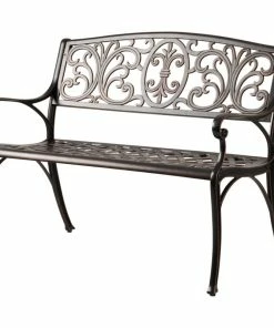 New 🛒 Fire Sense Decatur Aluminum Patio Bench In Antique Bronze ✨