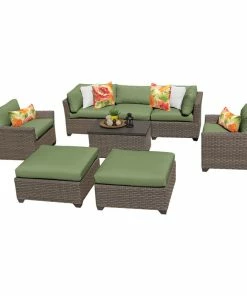 Hot Sale 😀 TKClassics Monterey 8 Piece Outdoor Wicker Patio Furniture Set 08a, Cilantro 💯