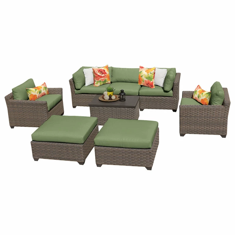 Hot Sale ๐ TKClassics Monterey 8 Piece Outdoor Wicker Patio Furniture Set 08a, Cilantro ๐ฏ
