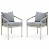 Wholesale ⭐ Bolton Furniture, Inc. Windham All-Weather Wicker Outdoor Light Gray Chairs, Cushions, Set Of 2 😍